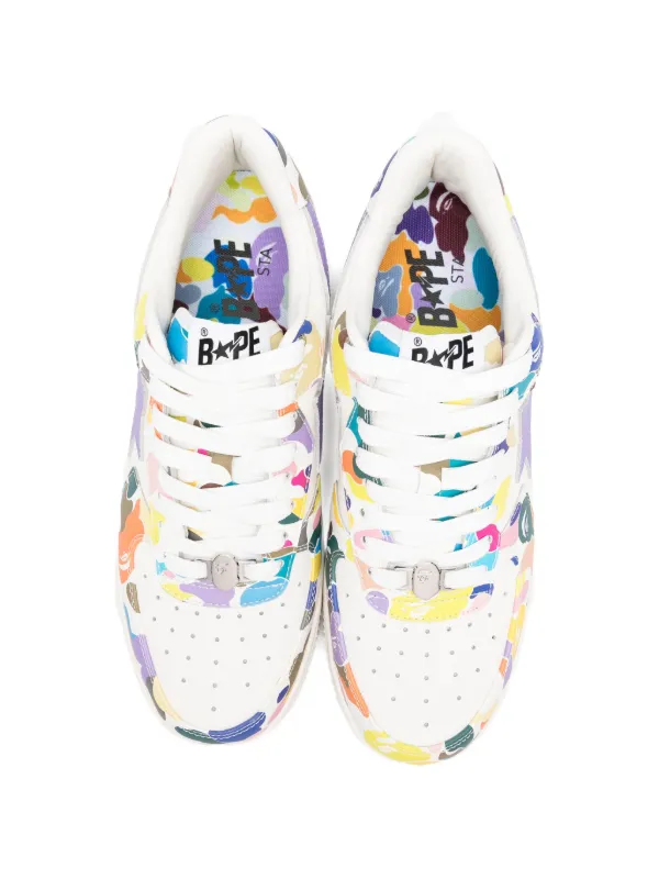 やゆよA BATHING APE カモフラージュ スニーカー A BATHING APE® カモフラージュプリント スニーカー | ホワイト