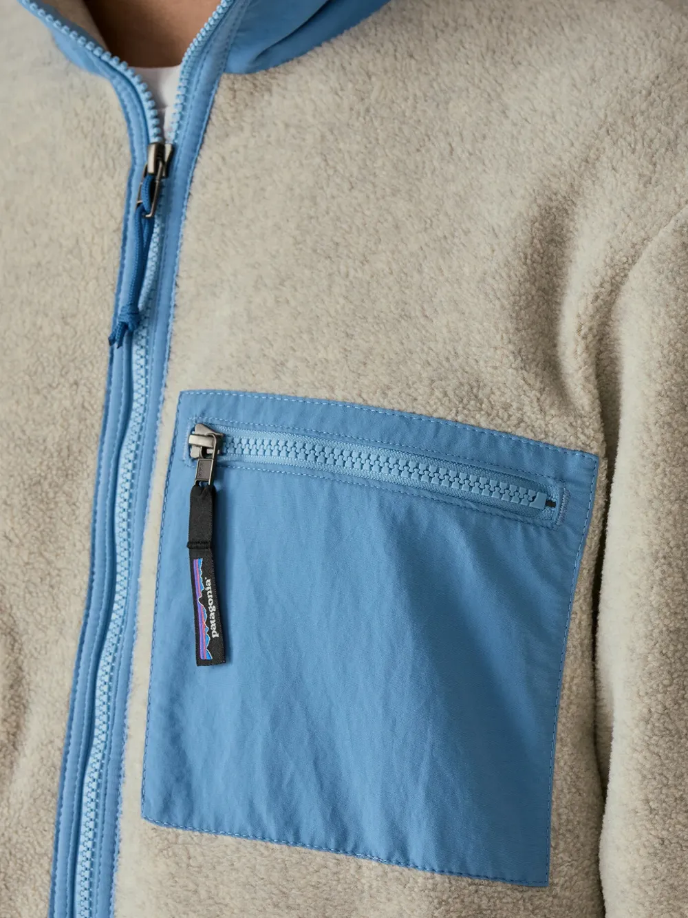 Patagonia Synchilla fleece jack met vlakken Beige