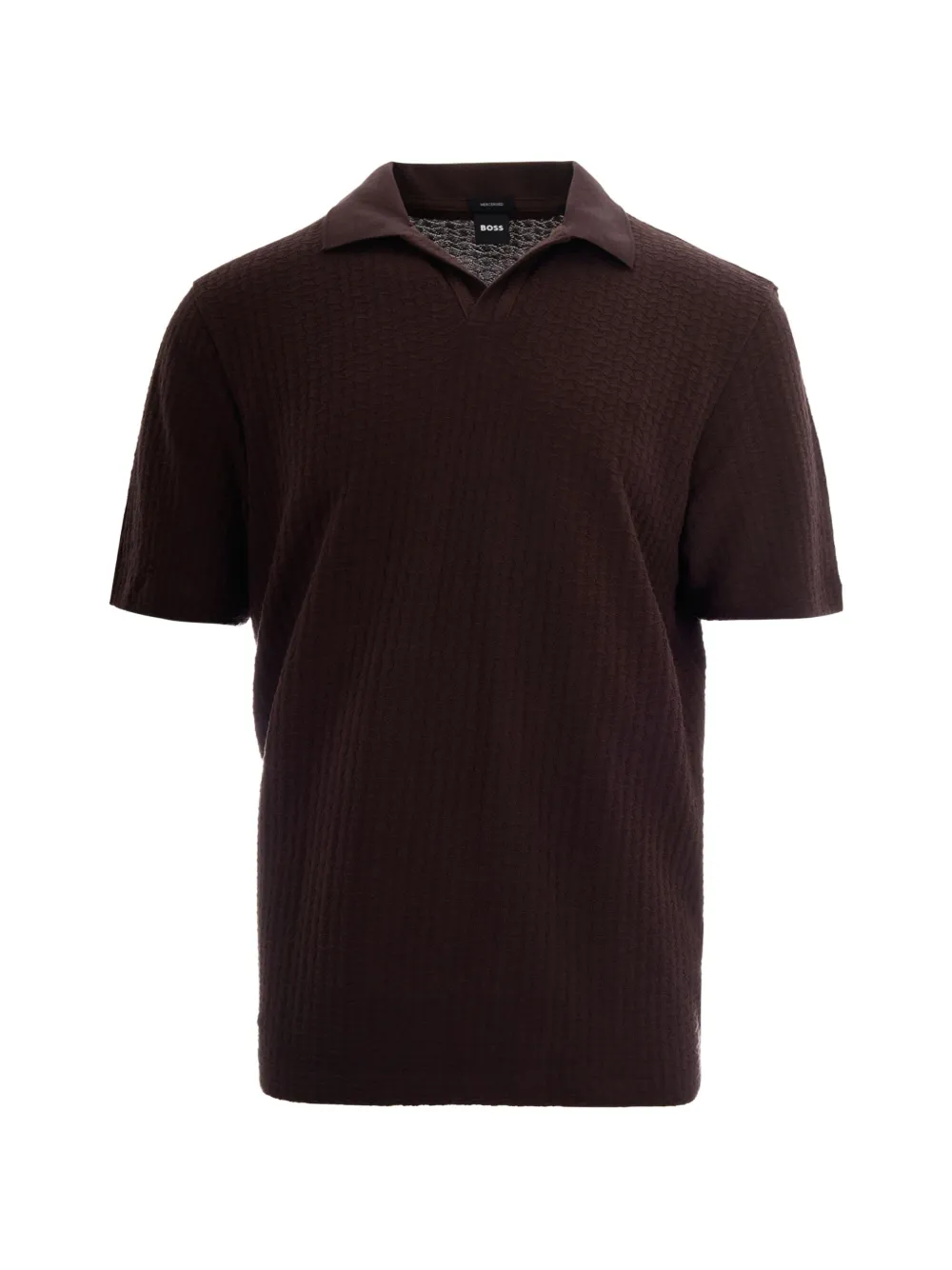 BOSS Johnny textured-knit polo shirt - Braun