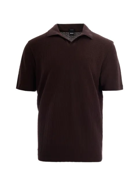 BOSS Johnny textured-knit polo shirt