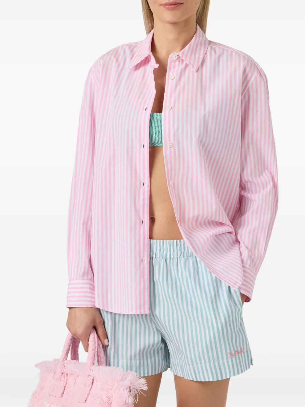 MC2 Saint Barth Gestreept blouse met lange mouwen Roze