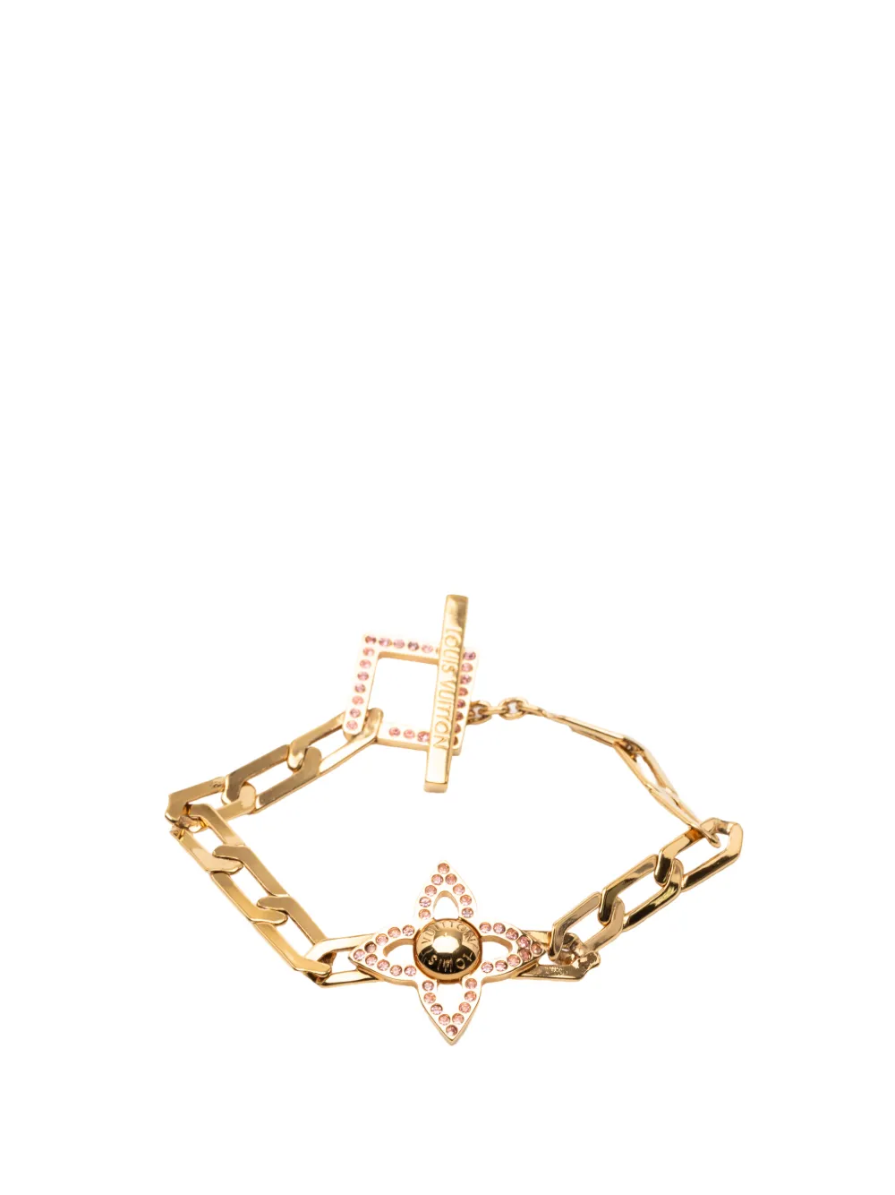 Louis Vuitton Pre-Owned 2010 Gold Plated Strass Flower Power Bracelet costume bracelet