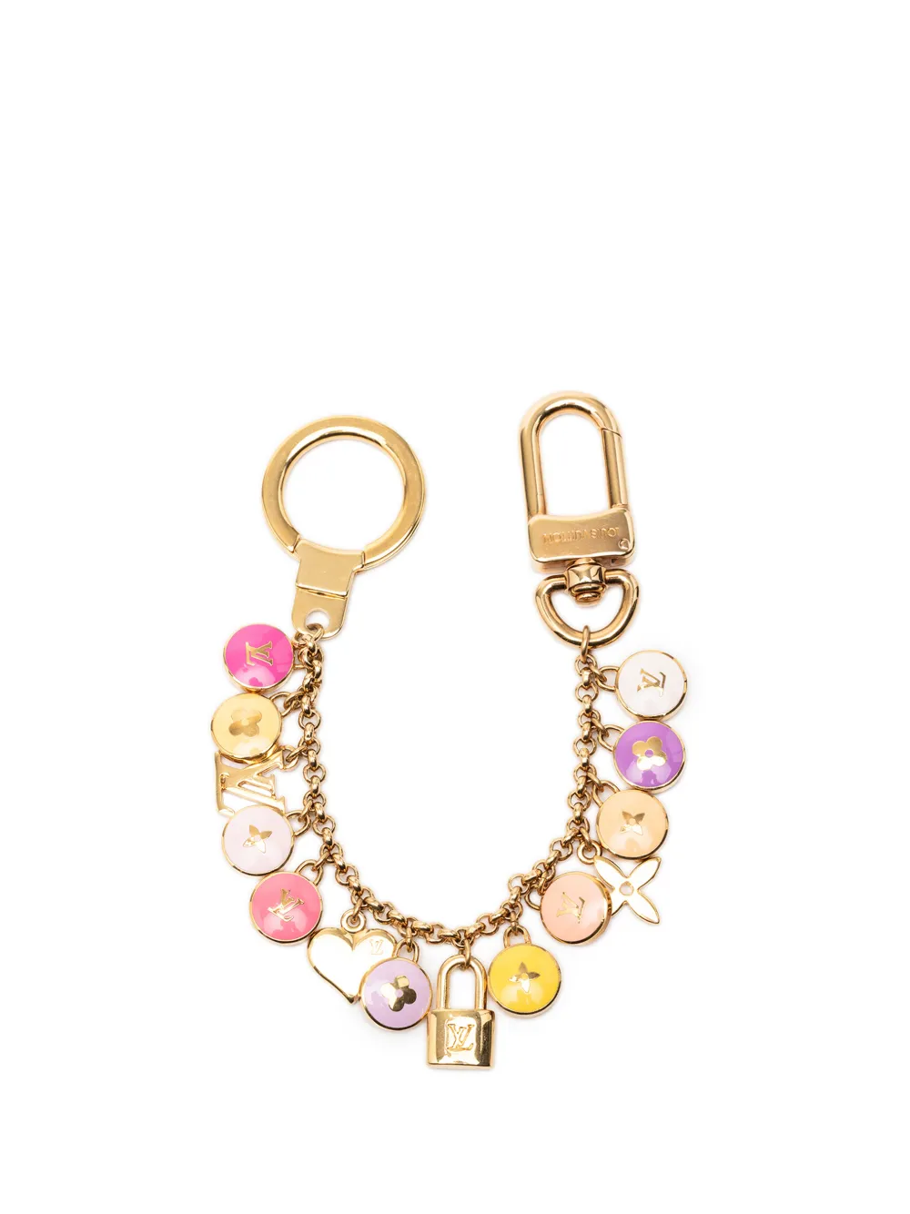 Louis Vuitton Pre-Owned 2010-2025 Gold Plated and Enamel Pastilles and Bag Charm key chain - Oro
