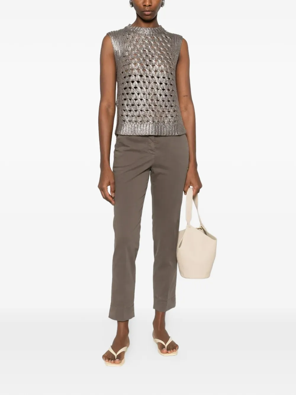 Peserico Straight broek Bruin