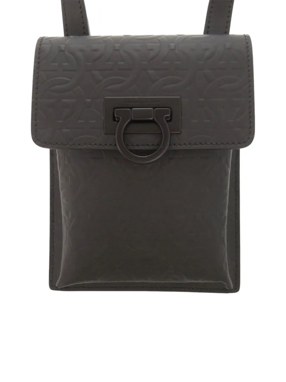 Ferragamo Pre-Owned 2010-2026 Gancini Embossed Leather Phone Pouch crossbody bag - Nero