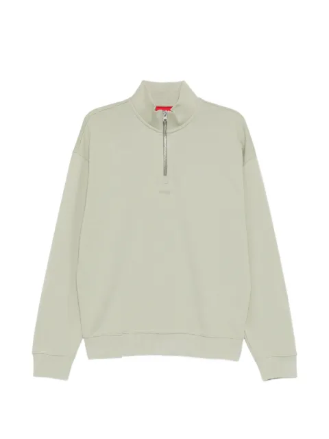 HUGO quarter-zip logo-embroidered sweater