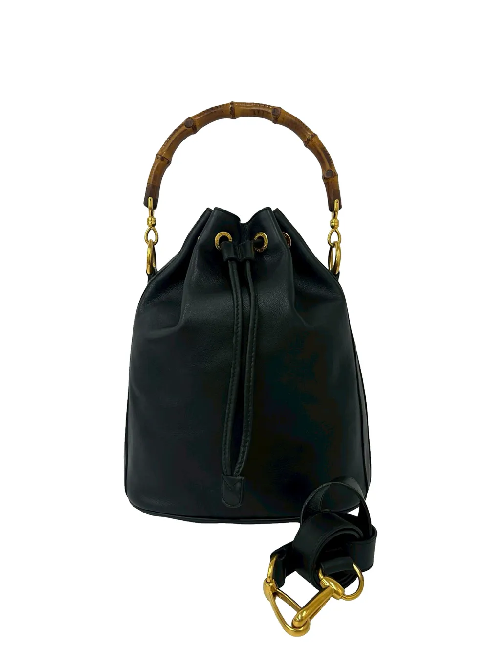 Gucci Pre-Owned 20th Century Leather Bamboo bucket bag - Nero
