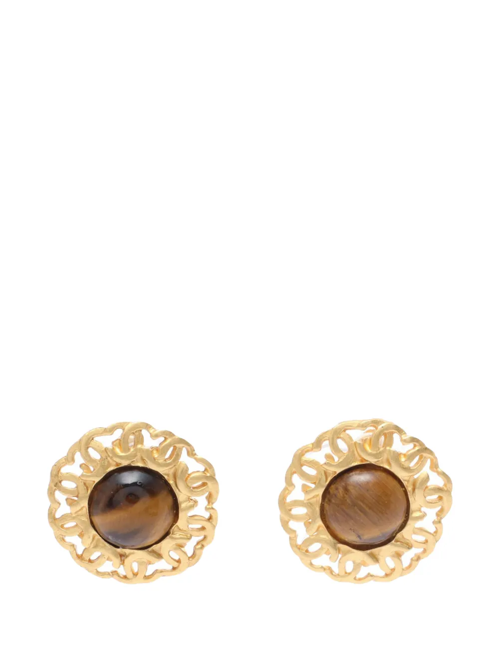 CHANEL Pre-Owned 1995 CC Gold Plated and Resin Clip On Earrings costume earrings - Oro