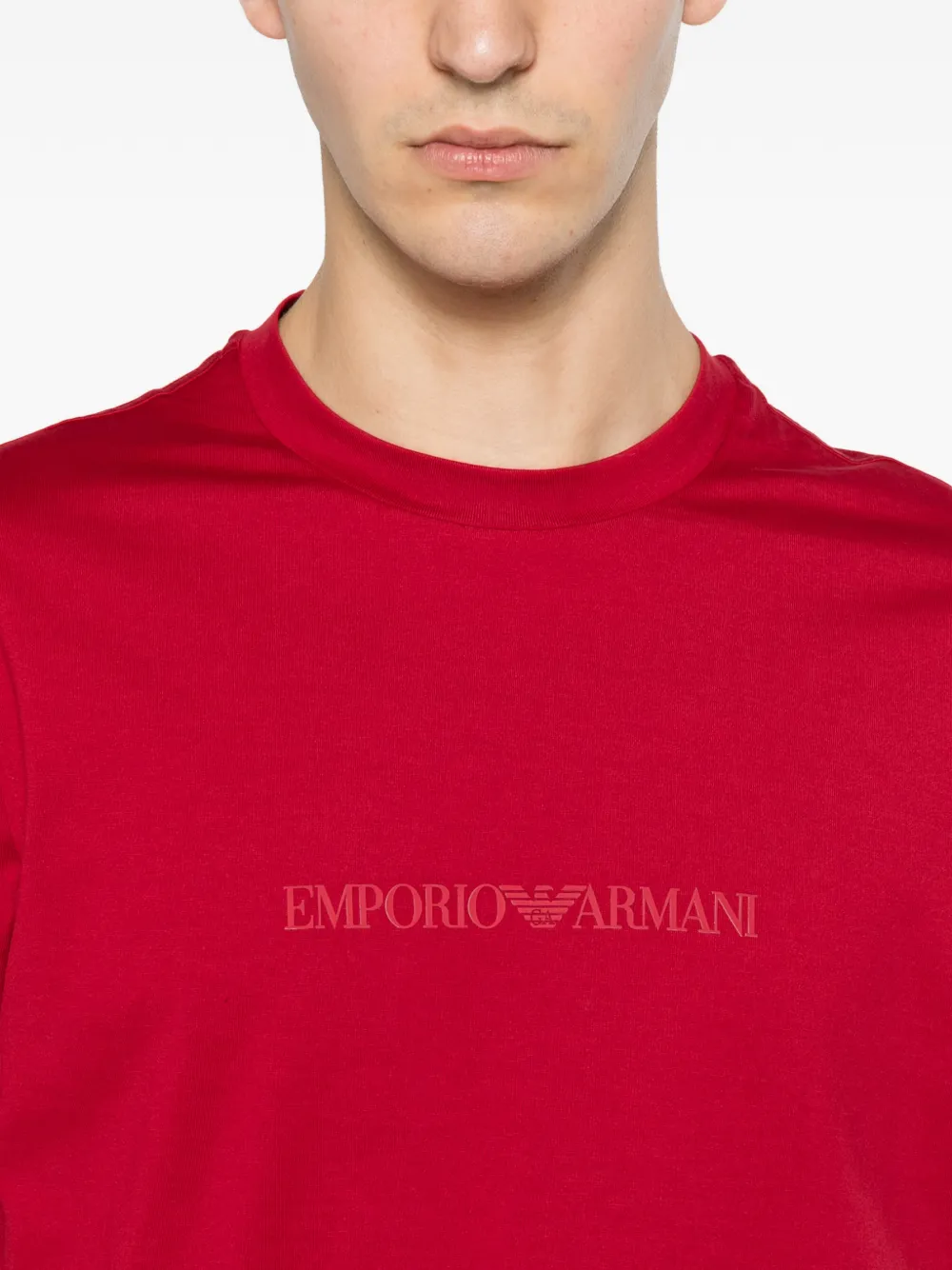 Emporio Armani T-shirt met logoprint Rood
