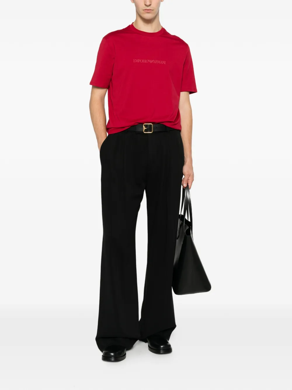 Emporio Armani T-shirt met logoprint Rood