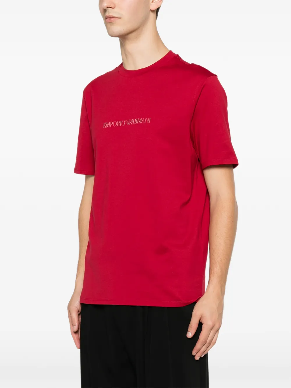Emporio Armani T-shirt met logoprint Rood