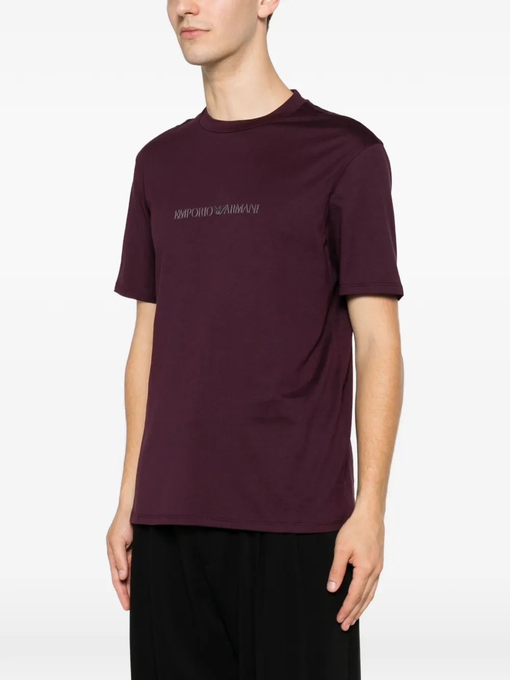 Emporio Armani T-shirt met logoprint Paars