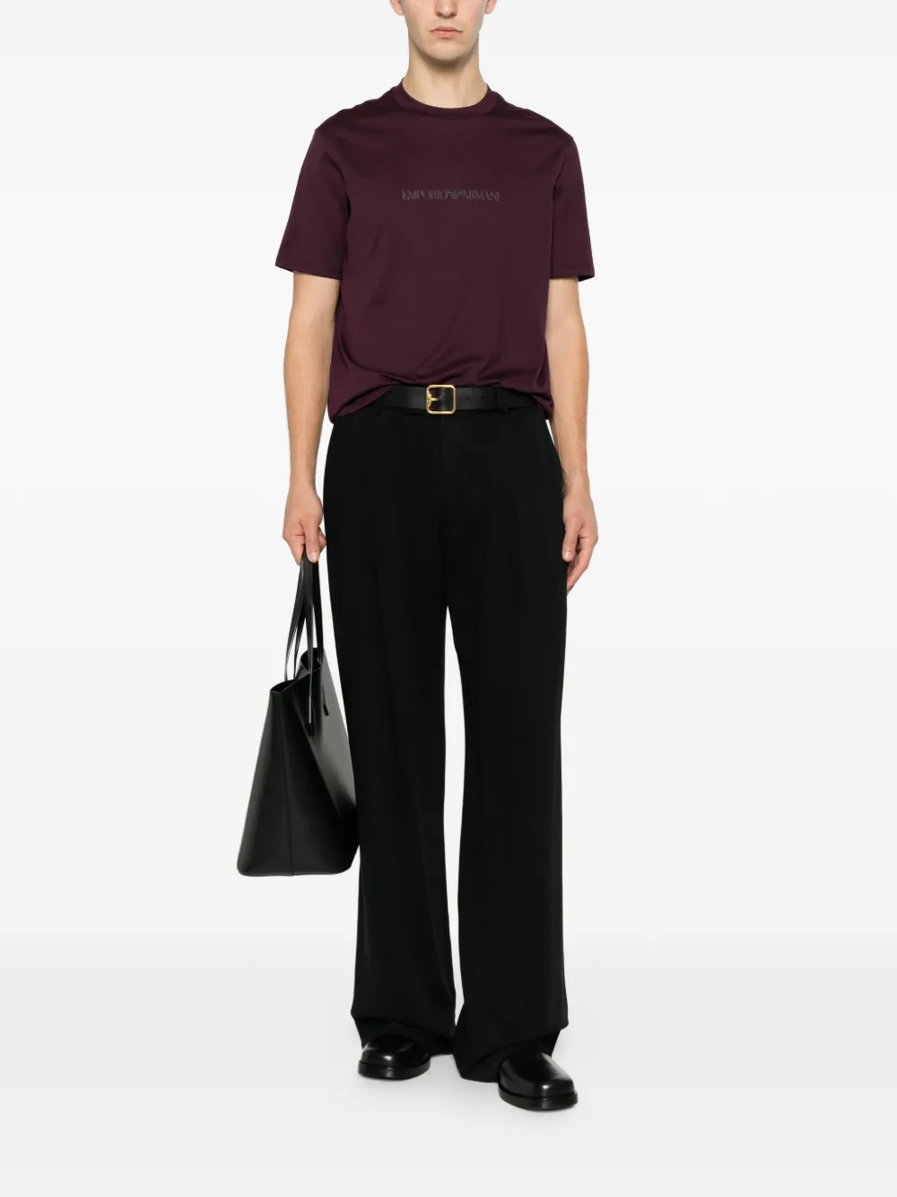 Emporio Armani T-shirt met logoprint Paars