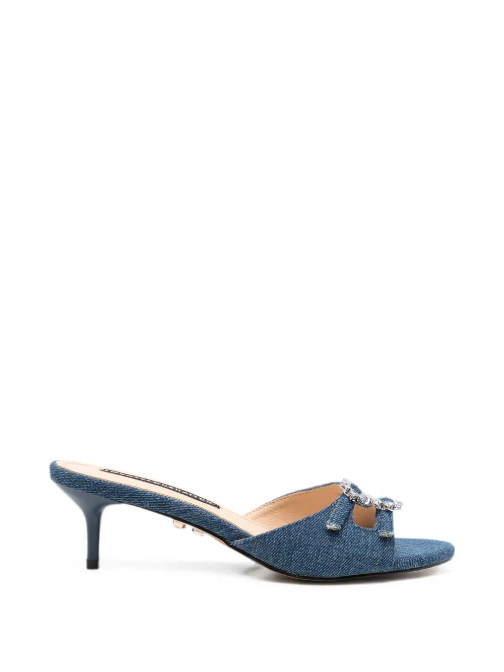 TWENTY FOURHAITCH Sabaudia crystal-embellished denim sandals