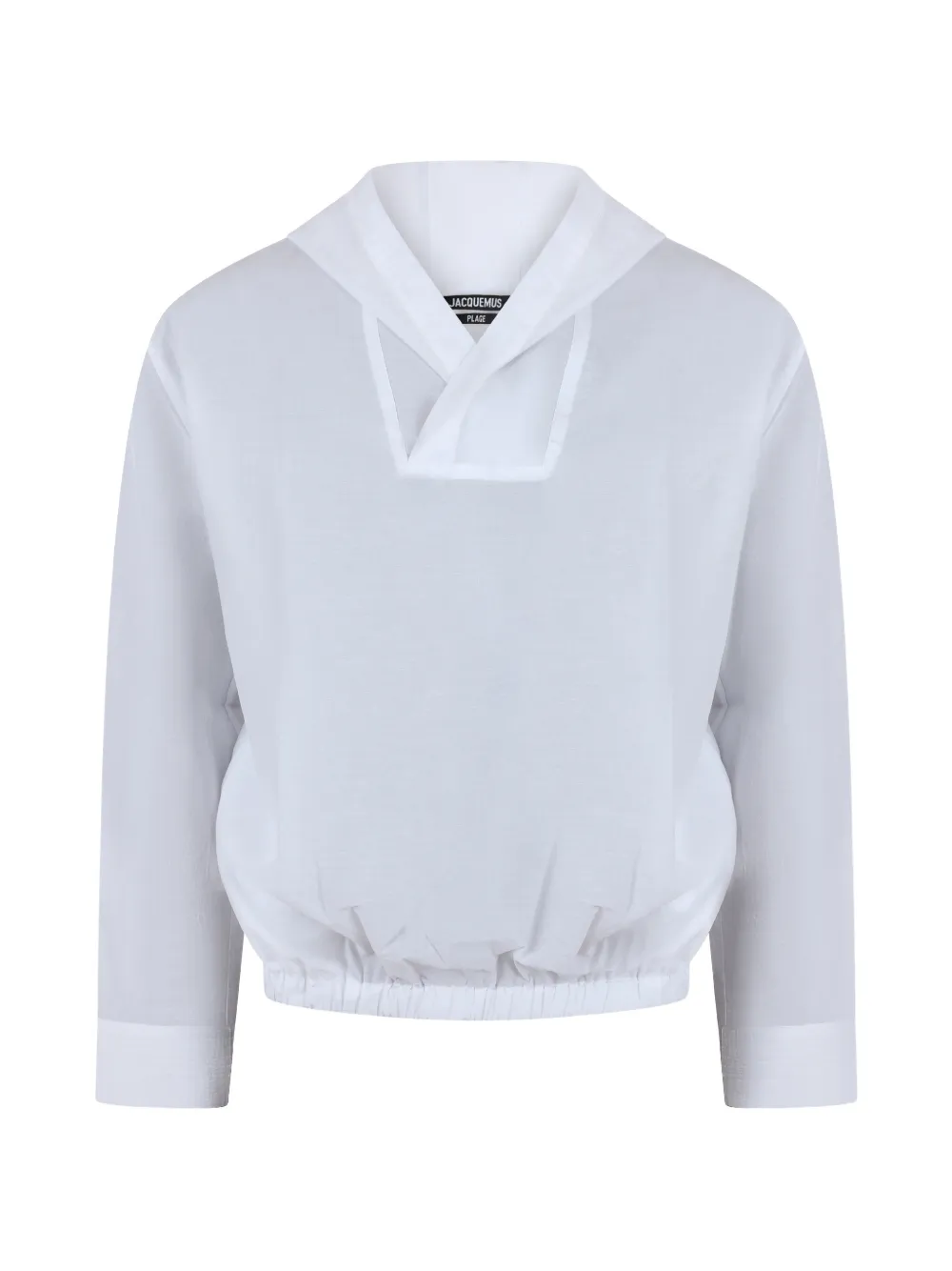 Jacquemus elasticated-hem cotton hoodie - Bianco