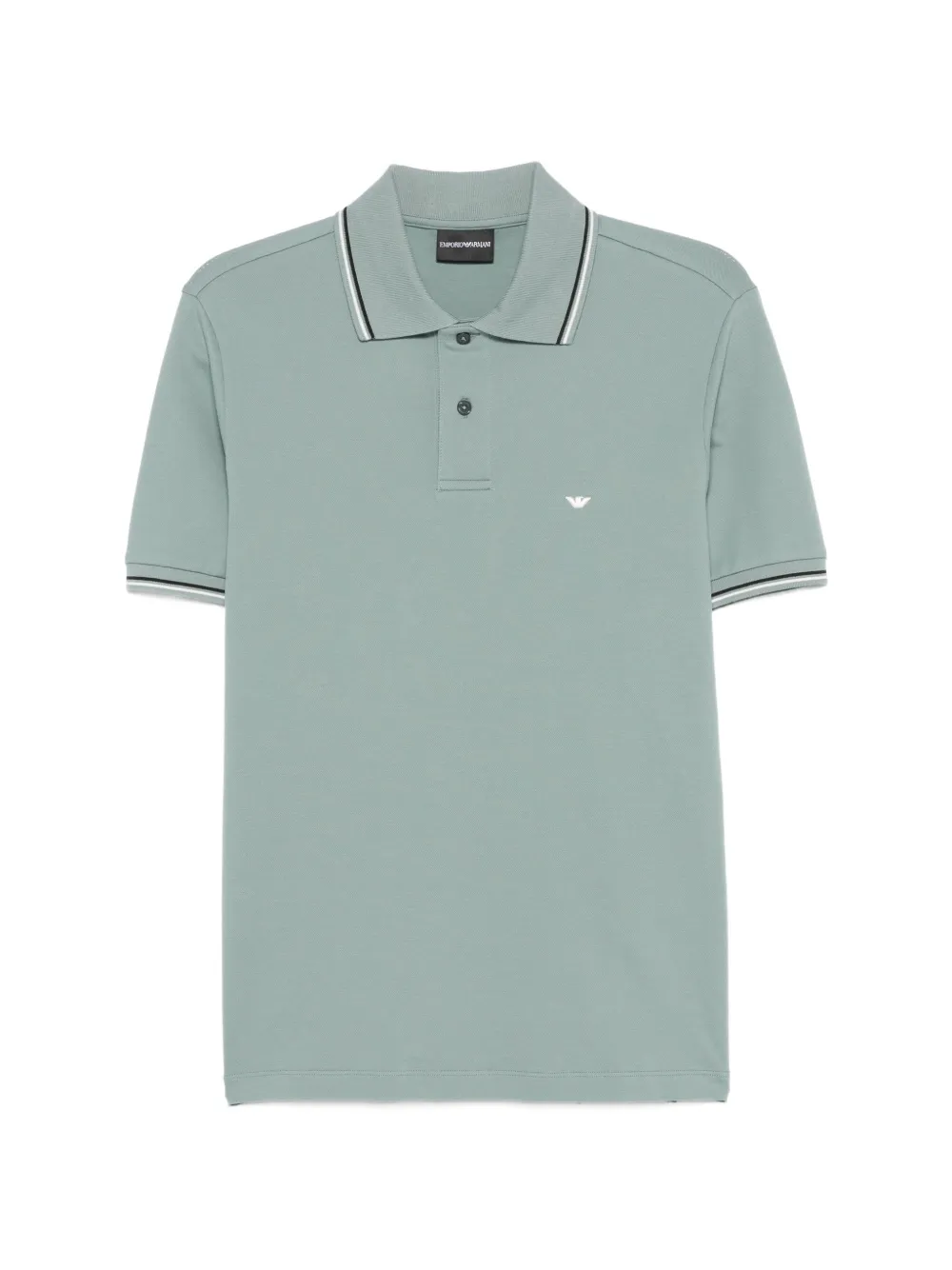 Emporio Armani logo-embroidered polo shirt - Blu