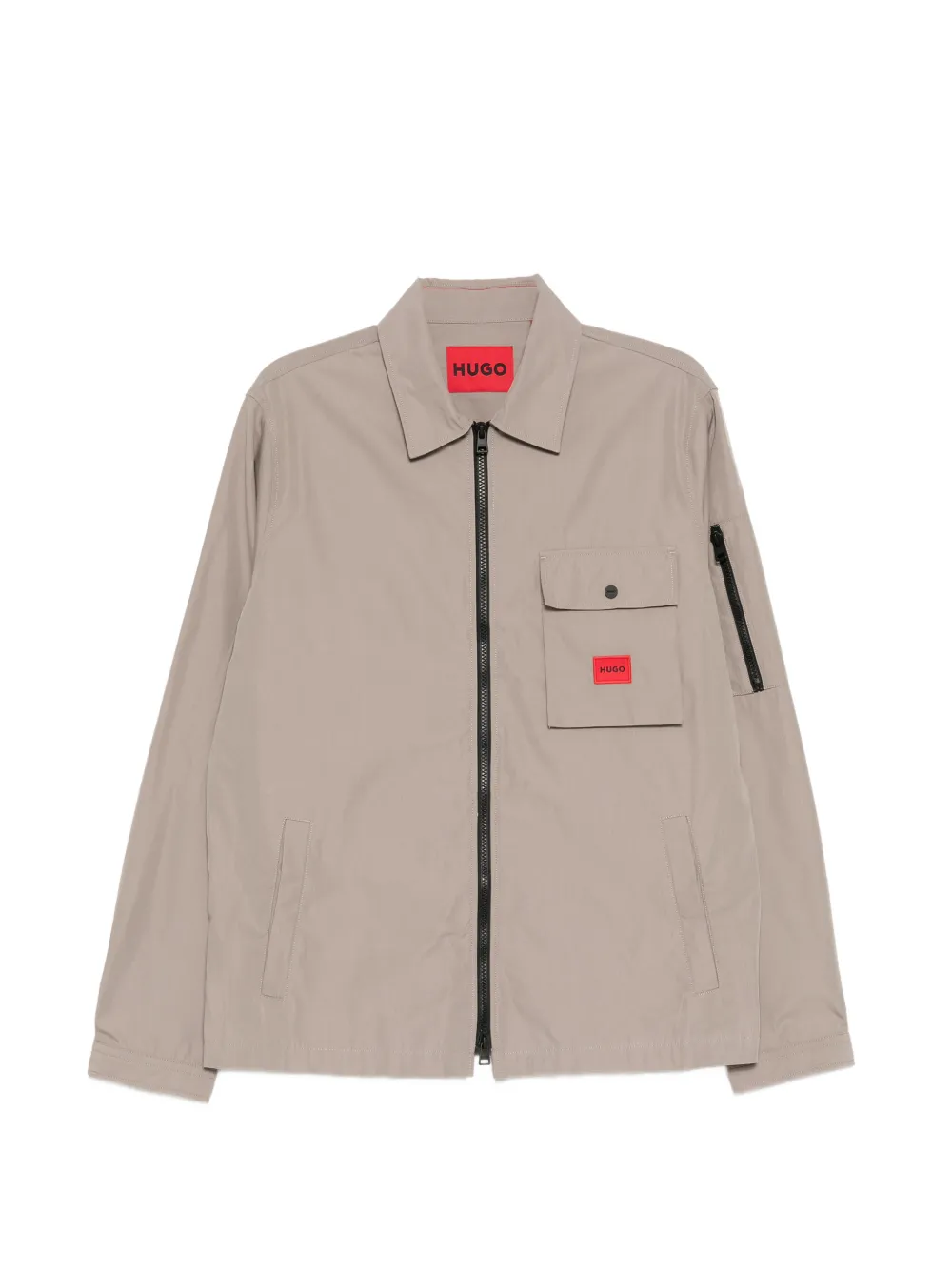 HUGO zip-up utility shirt - Braun