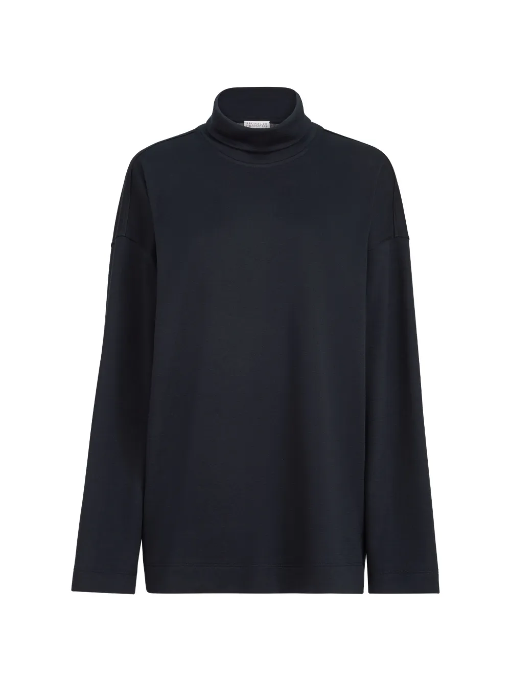 Brunello Cucinelli cotton and silk interlock turtleneck sweater - Blu
