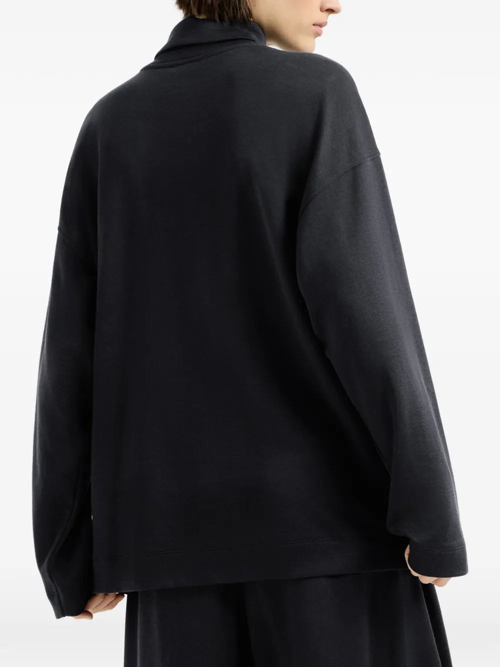 Brunello Cucinelli Zijden en katoenen coltrui Blauw