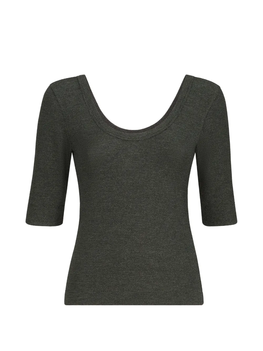 Brunello Cucinelli Top in lana vergine con motivo Monili - Grigio