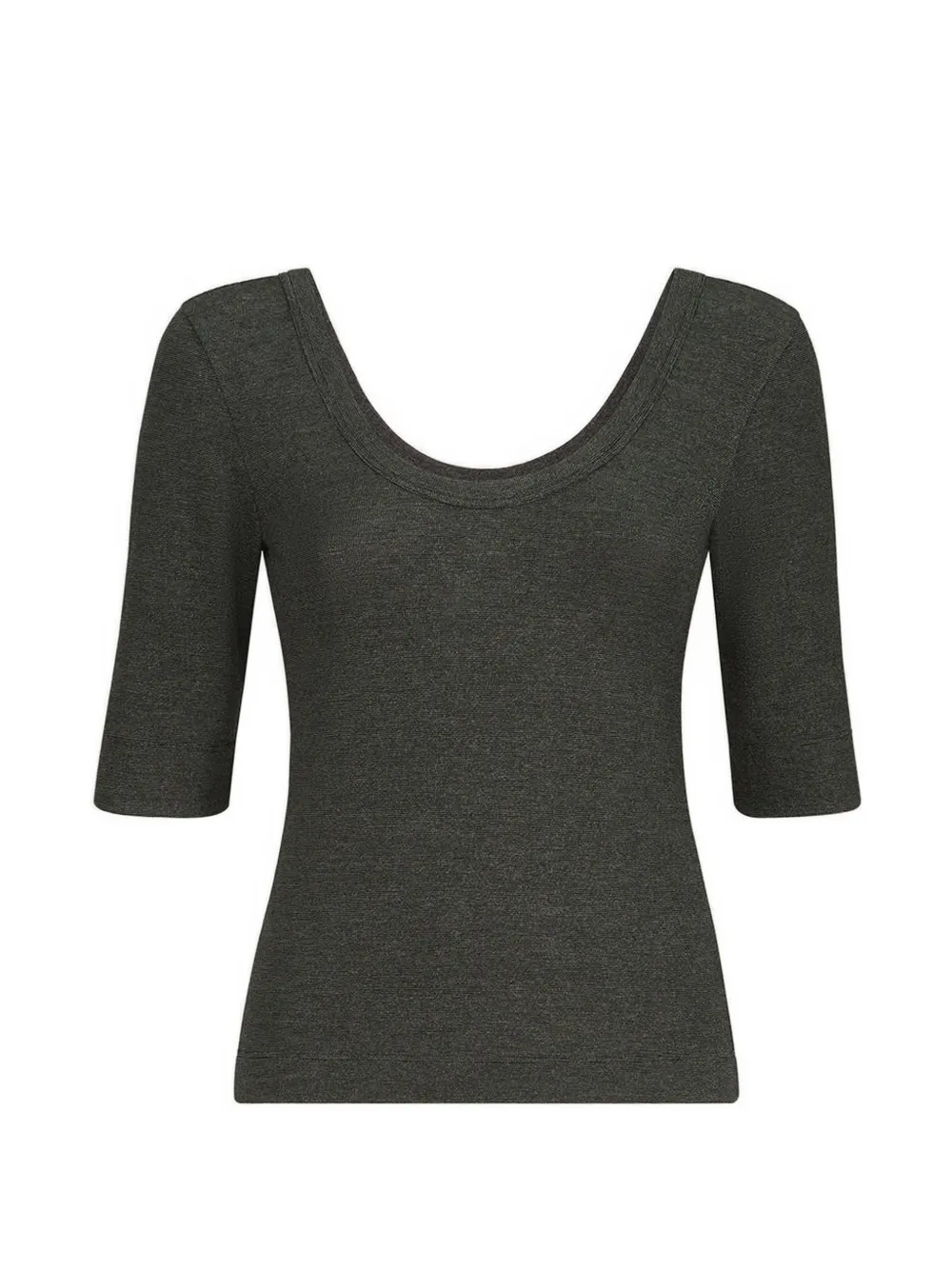 Brunello Cucinelli Top in lana vergine con motivo Monili - Grigio