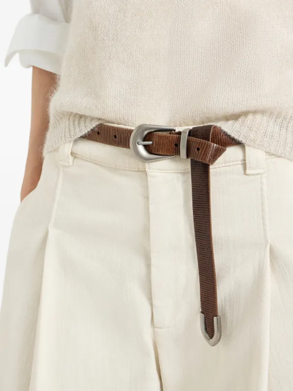 Brunello Cucinelli Carved Leather Belt | Brown | FARFETCH