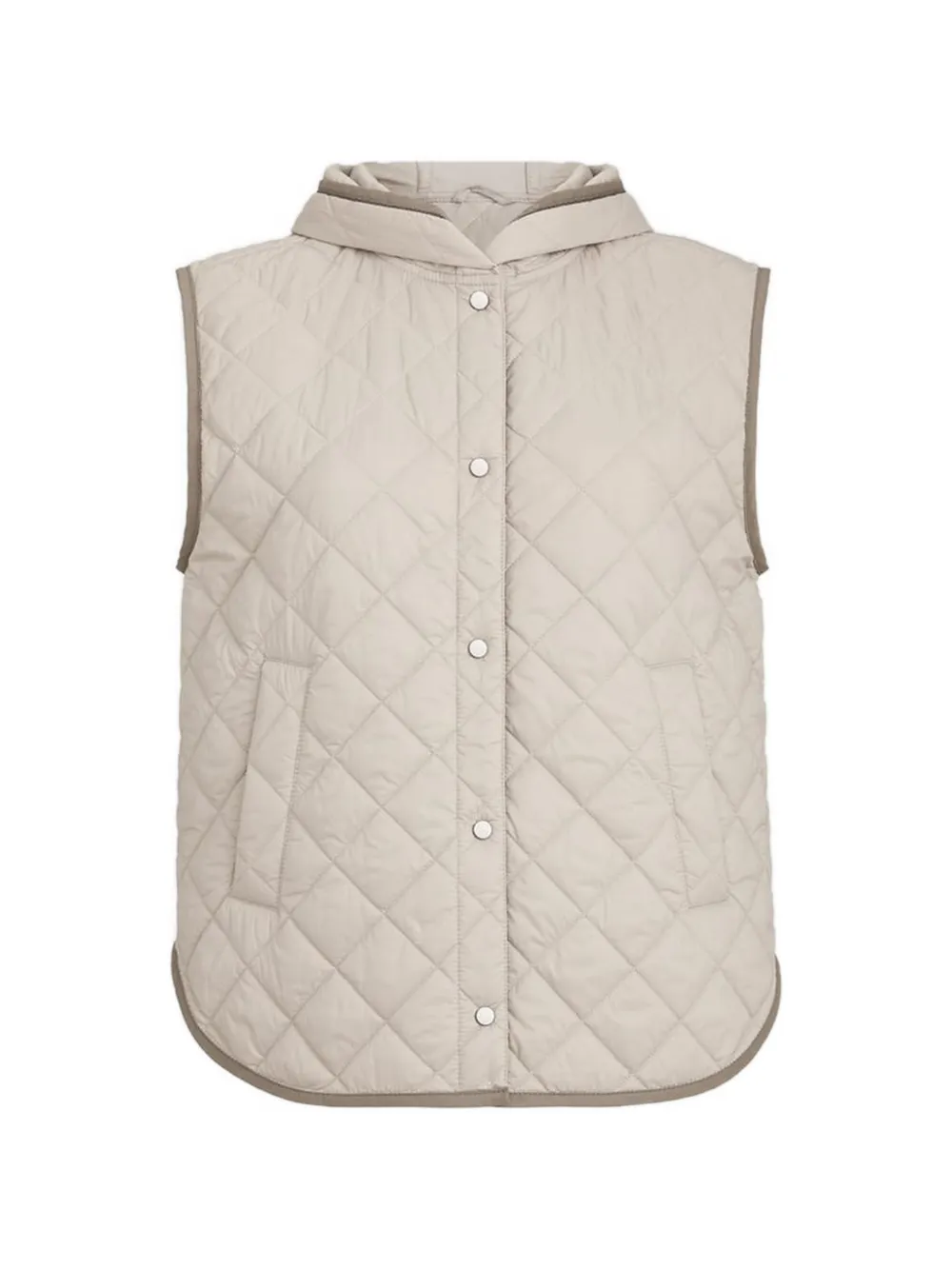 Brunello Cucinelli lightweight matte nylon quilted vest with Thermore® padding and hood