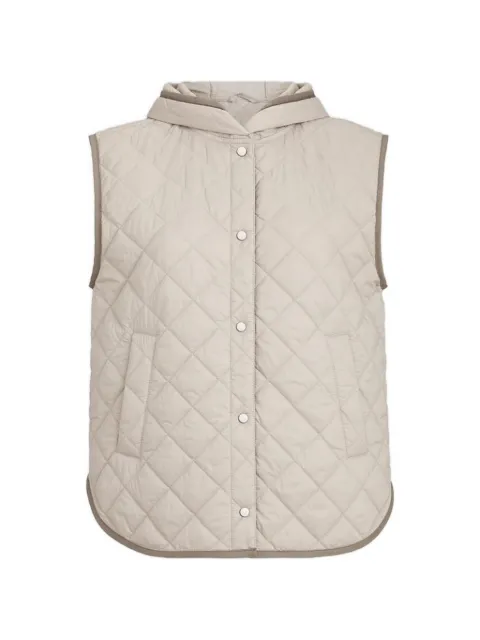 Brunello Cucinelli lightweight matte nylon quilted vest with Thermore® padding and hood