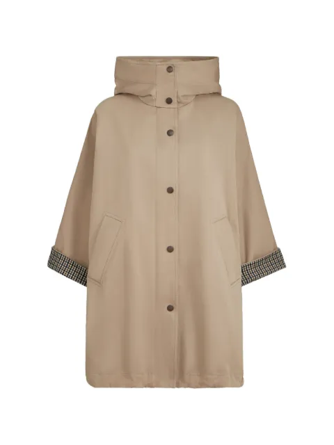 Brunello Cucinelli cotton and linen twill hooded outerwear jacket with Monili