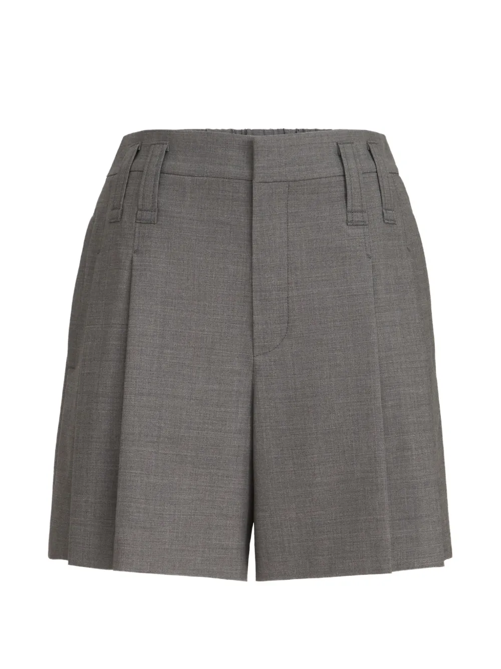 Brunello Cucinelli Shorts in lana con motivo Monili - Grigio