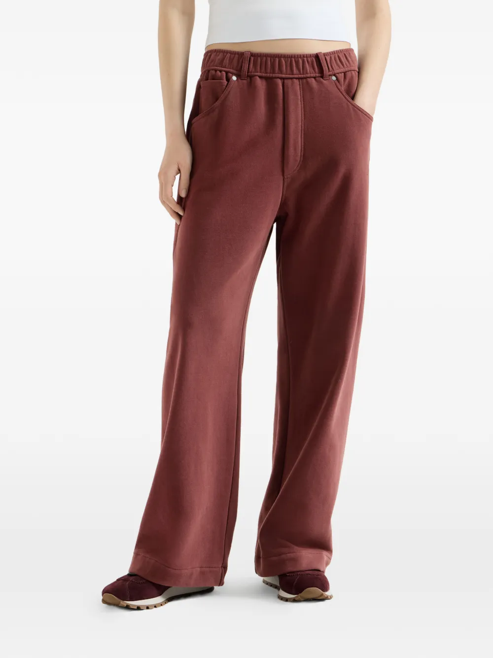 Brunello Cucinelli Katoenen badstof broek Rood