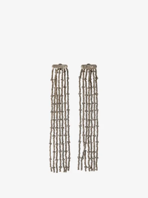 Brunello Cucinelli aretes deshilachados en plata de ley