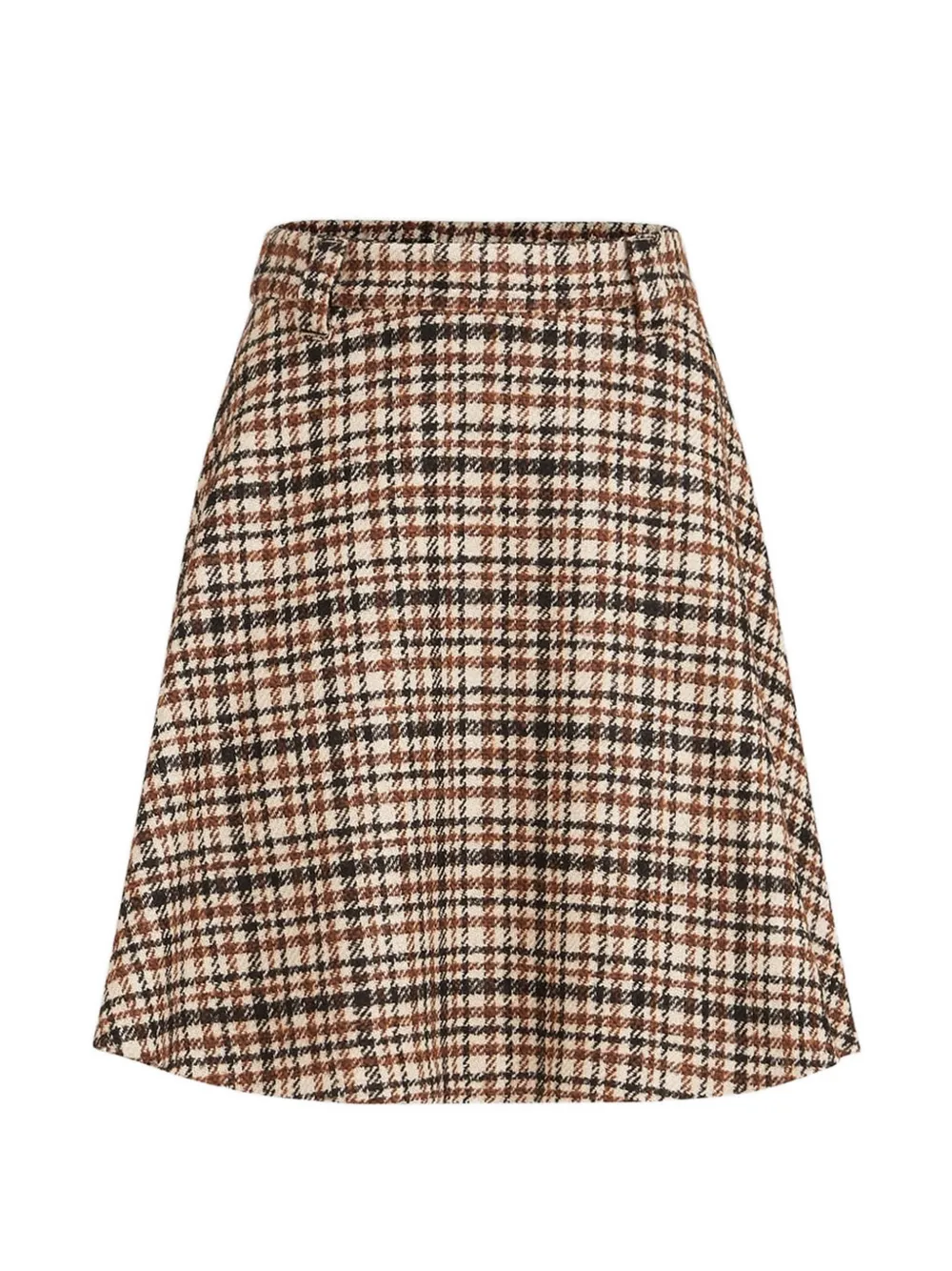 Brunello Cucinelli comfort checked wool and alpaca mini circle skirt
