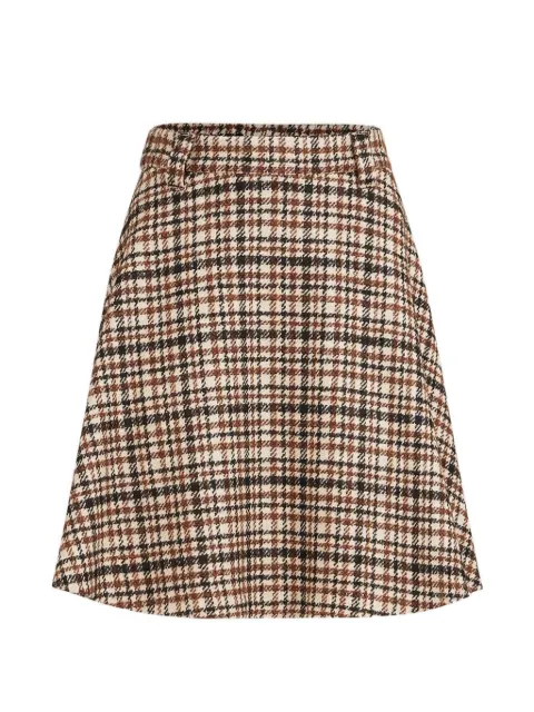Brunello Cucinelli comfort checked wool and alpaca mini circle skirt