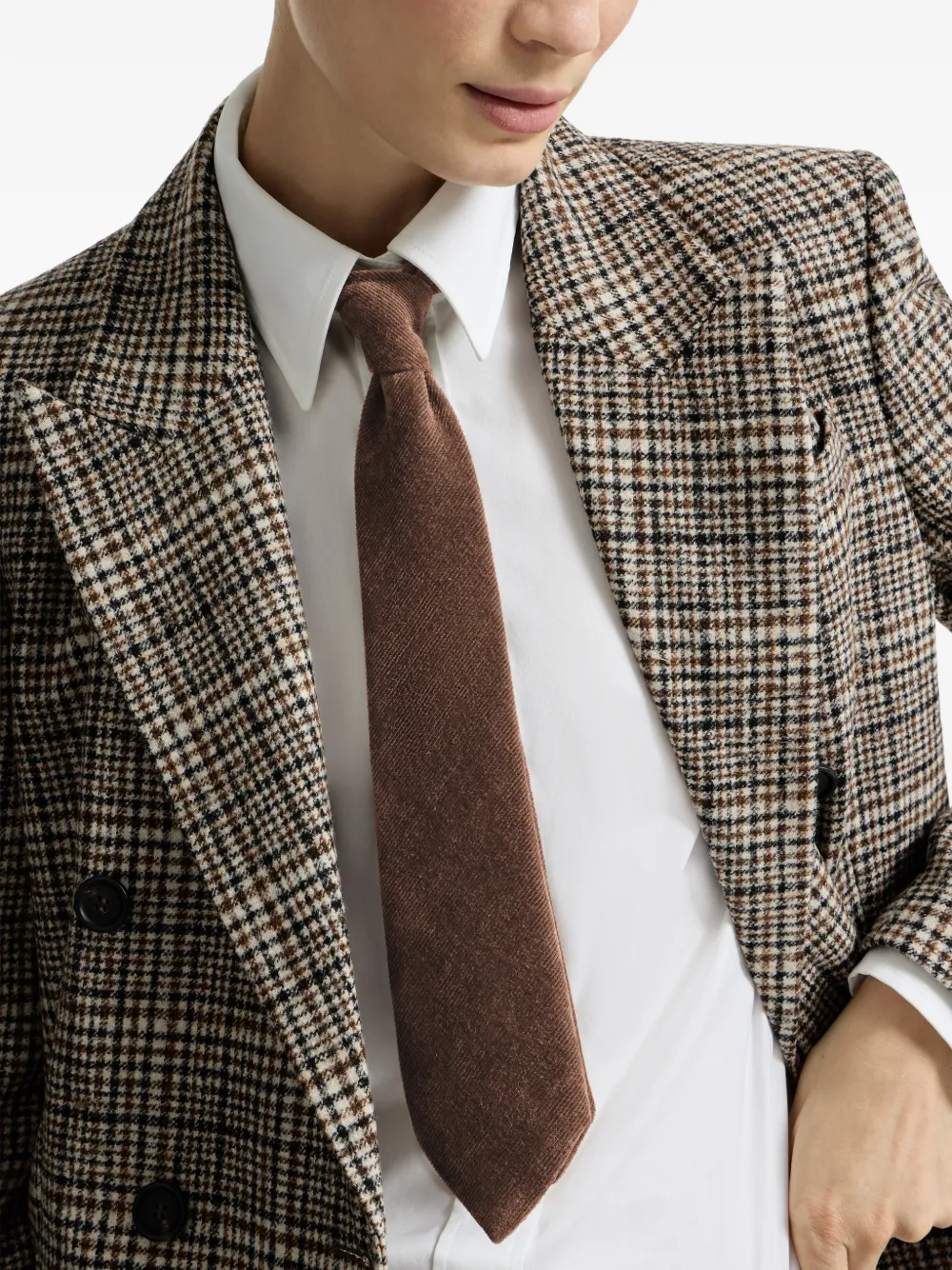 Brunello Cucinelli Ribfluwelen stropdas Bruin