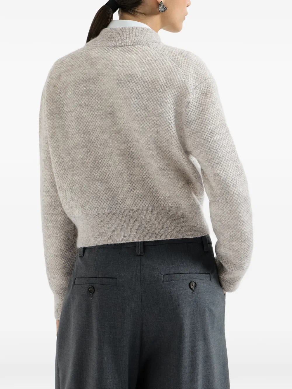 Brunello Cucinelli Mohair dubbelgebreid vest Grijs