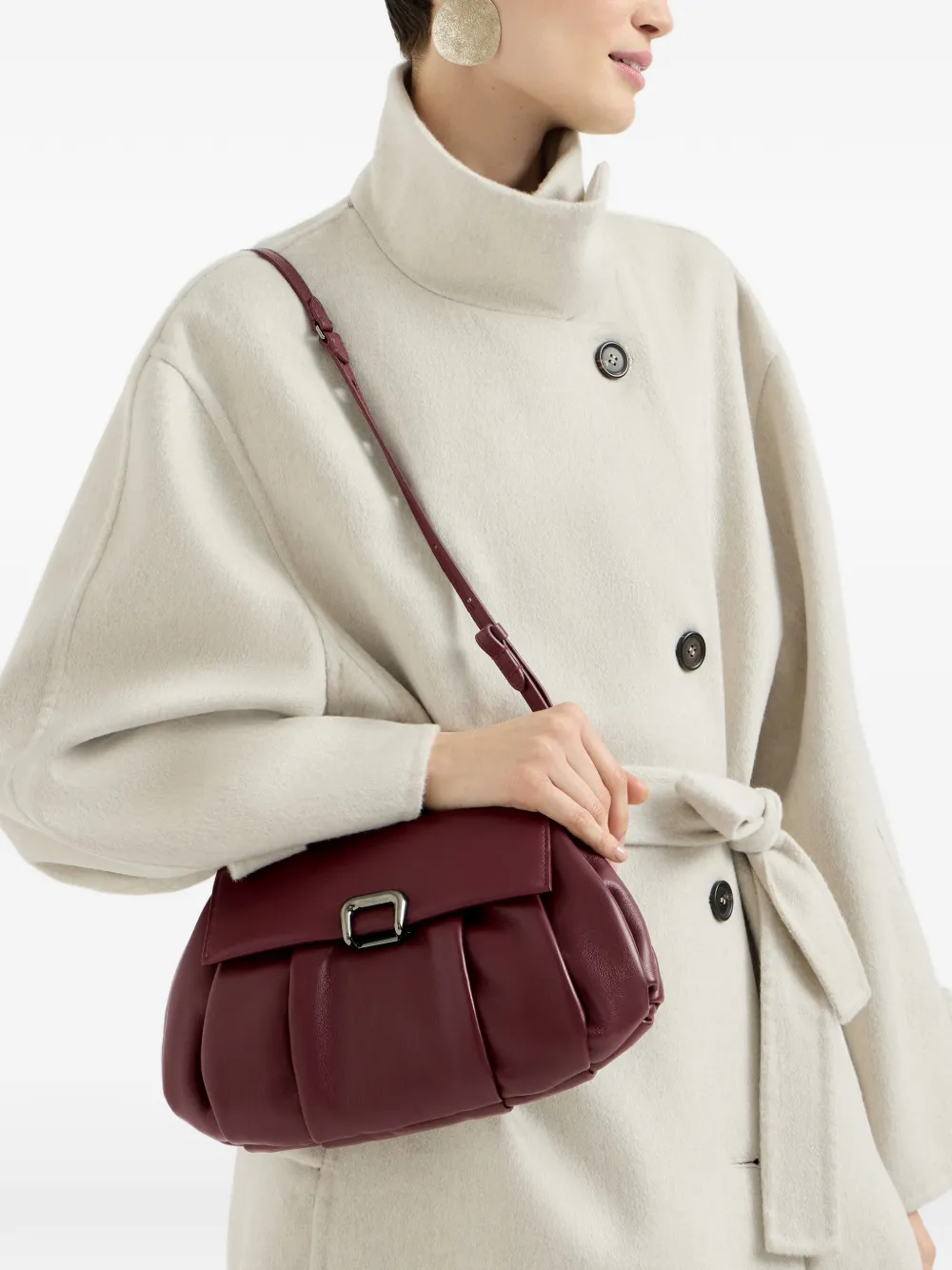 Brunello Cucinelli Boule nappa leren tas Rood