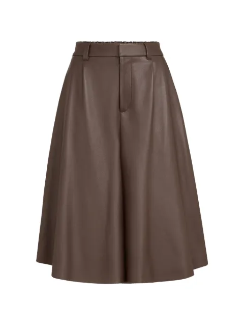 Brunello Cucinelli nappa-leather wide bermuda shorts with monili