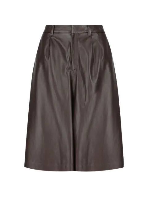 Brunello Cucinelli nappa leather wide bermuda shorts