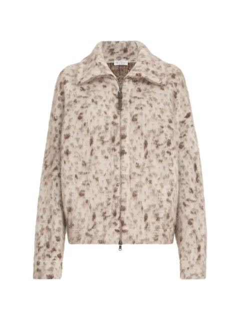 Brunello Cucinelli Mohair and wool lynx jacquard cardigan