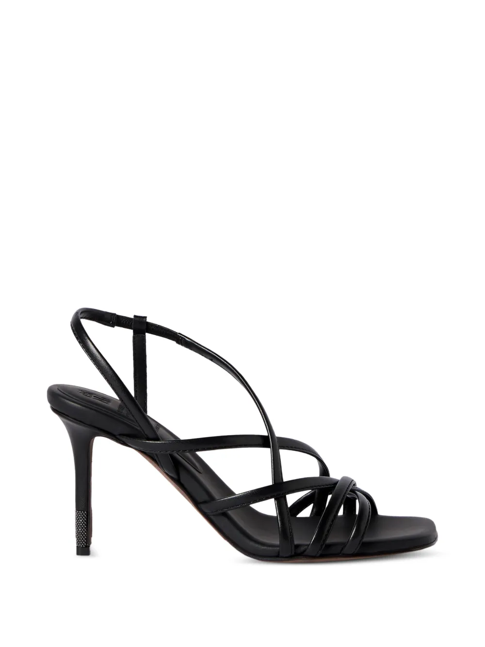 Brunello Cucinelli Sandalen met kalfsleren hakken en decoratieve details Zwart