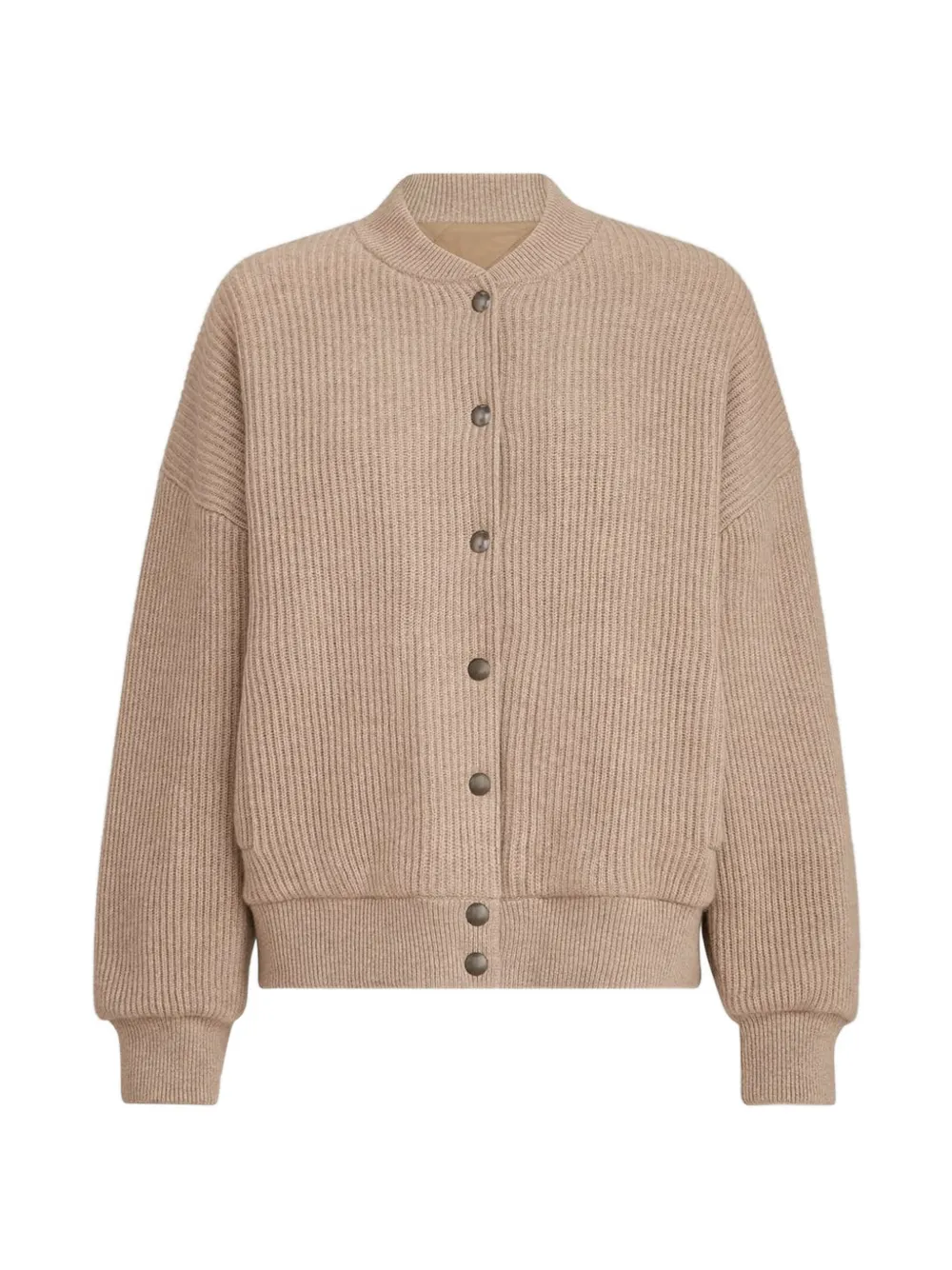 Brunello Cucinelli cashmere english-rib-knit bomber jacket with Thermore® padding