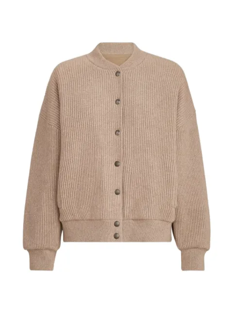 Brunello Cucinelli cashmere English Rib knit bomber jacket with Thermore® padding