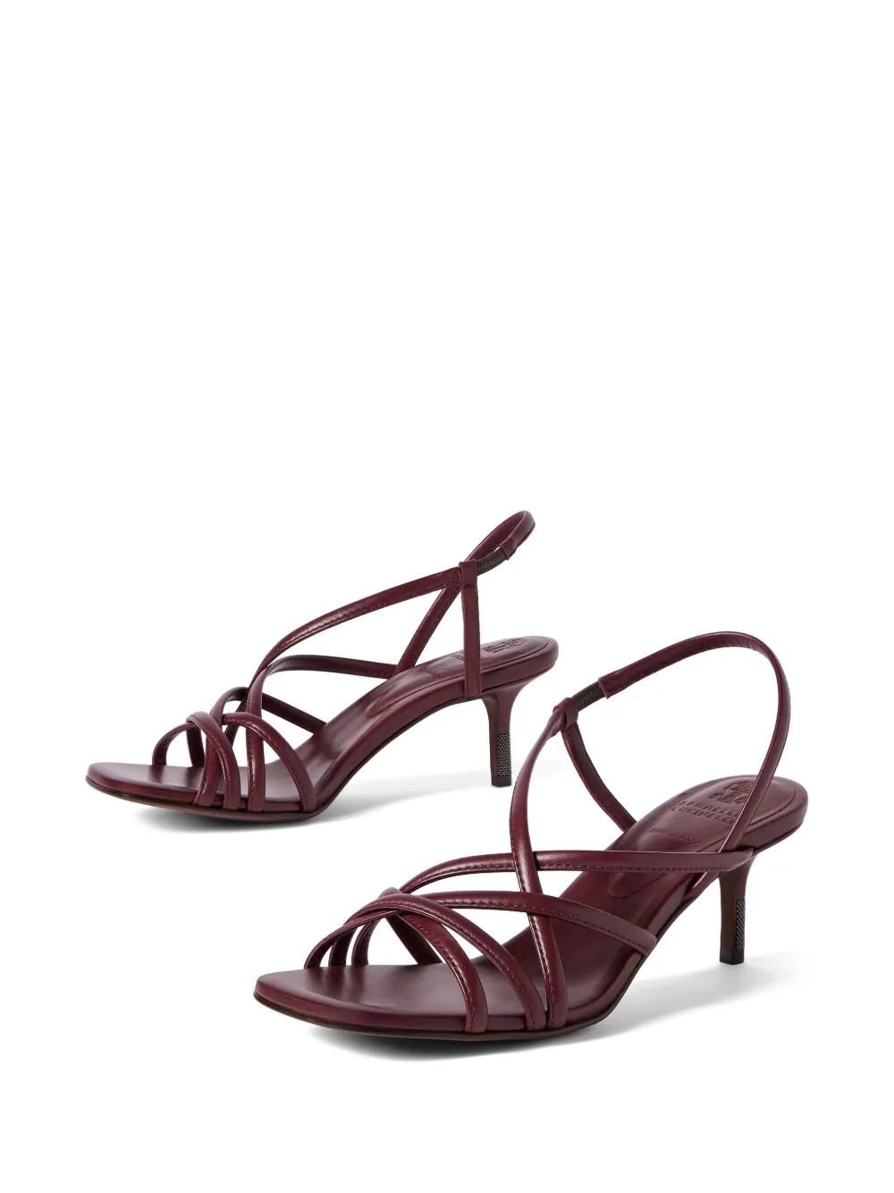 Brunello Cucinelli City kalfsleren pumps met decoratieve details Rood