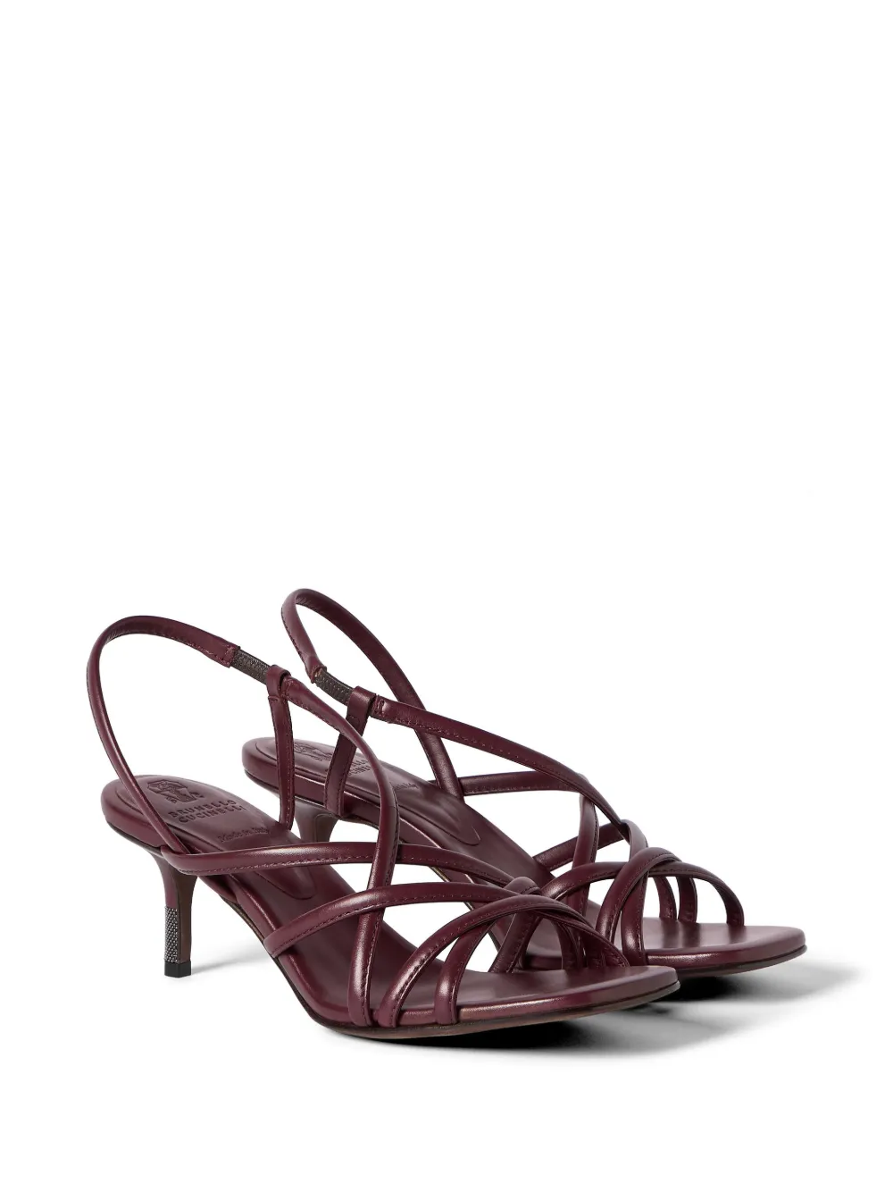 Brunello Cucinelli City kalfsleren pumps met decoratieve details Rood