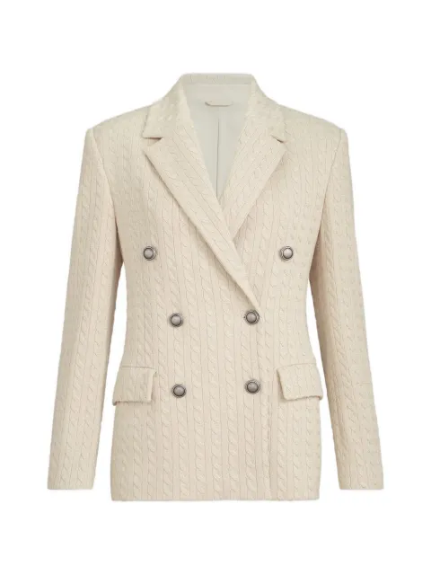 Brunello Cucinelli sparkling cotton and viscose English rib knit blazer with Monili
