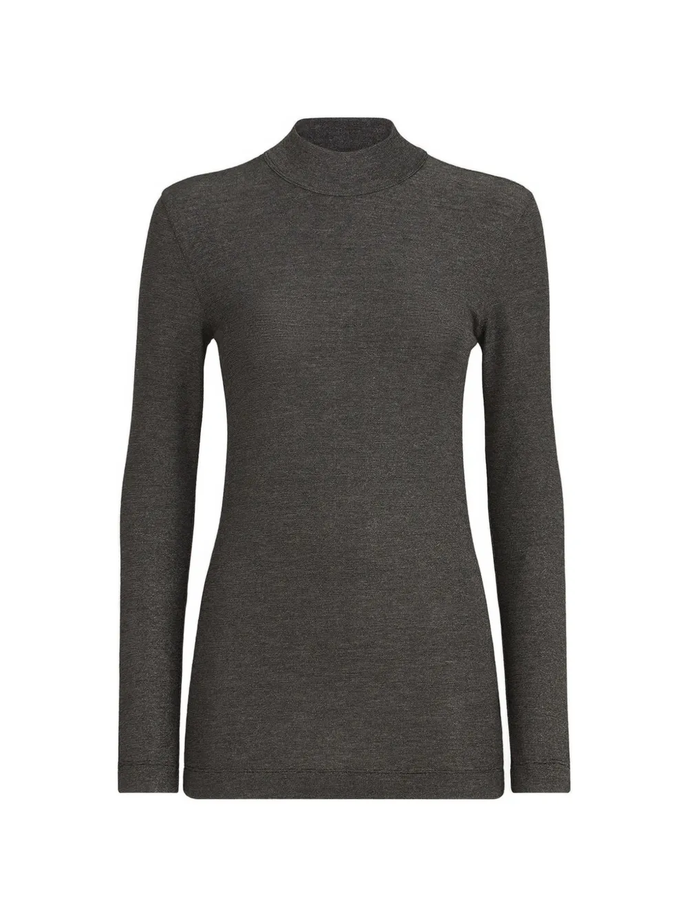 Brunello Cucinelli T-shirt van scheerwol met lange mouwen en Monili Grijs