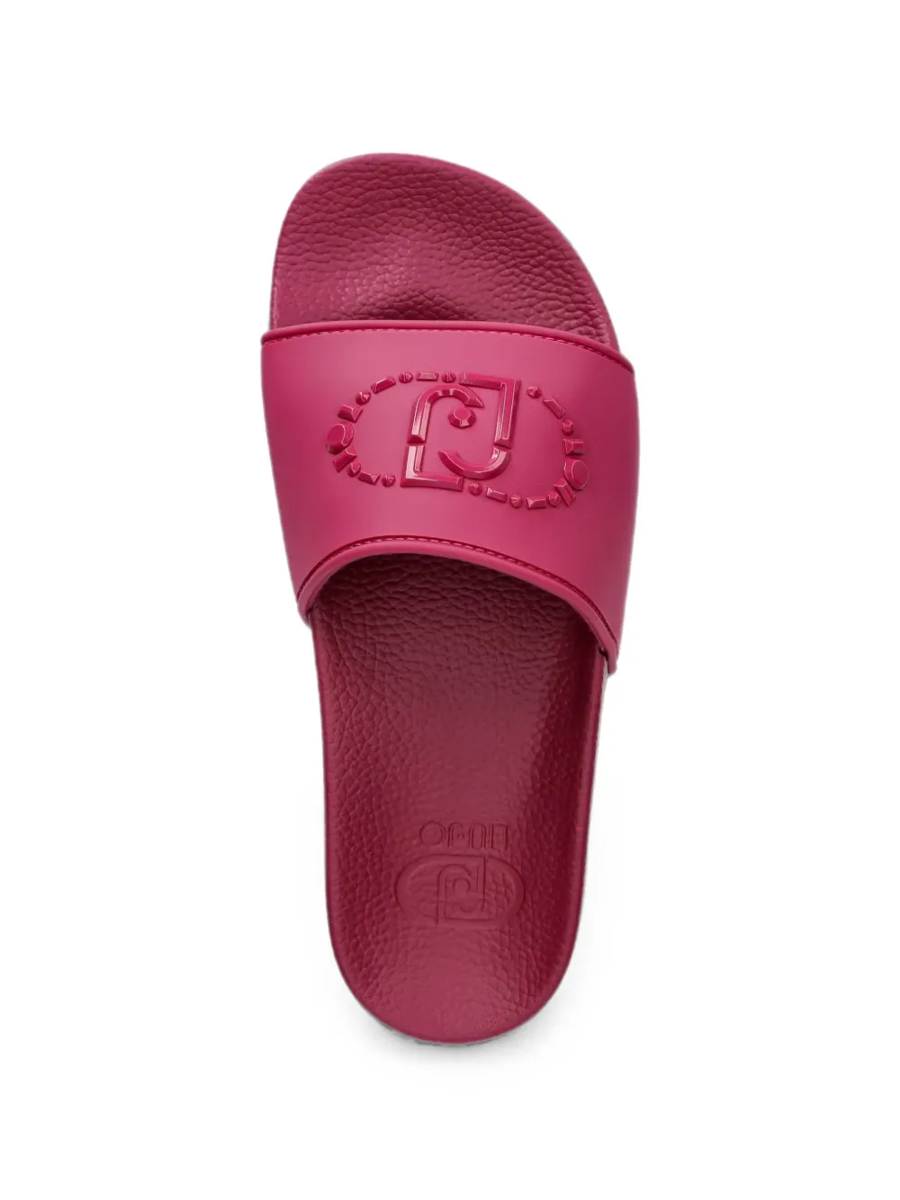 LIU JO embossed-logo platform slides Roze