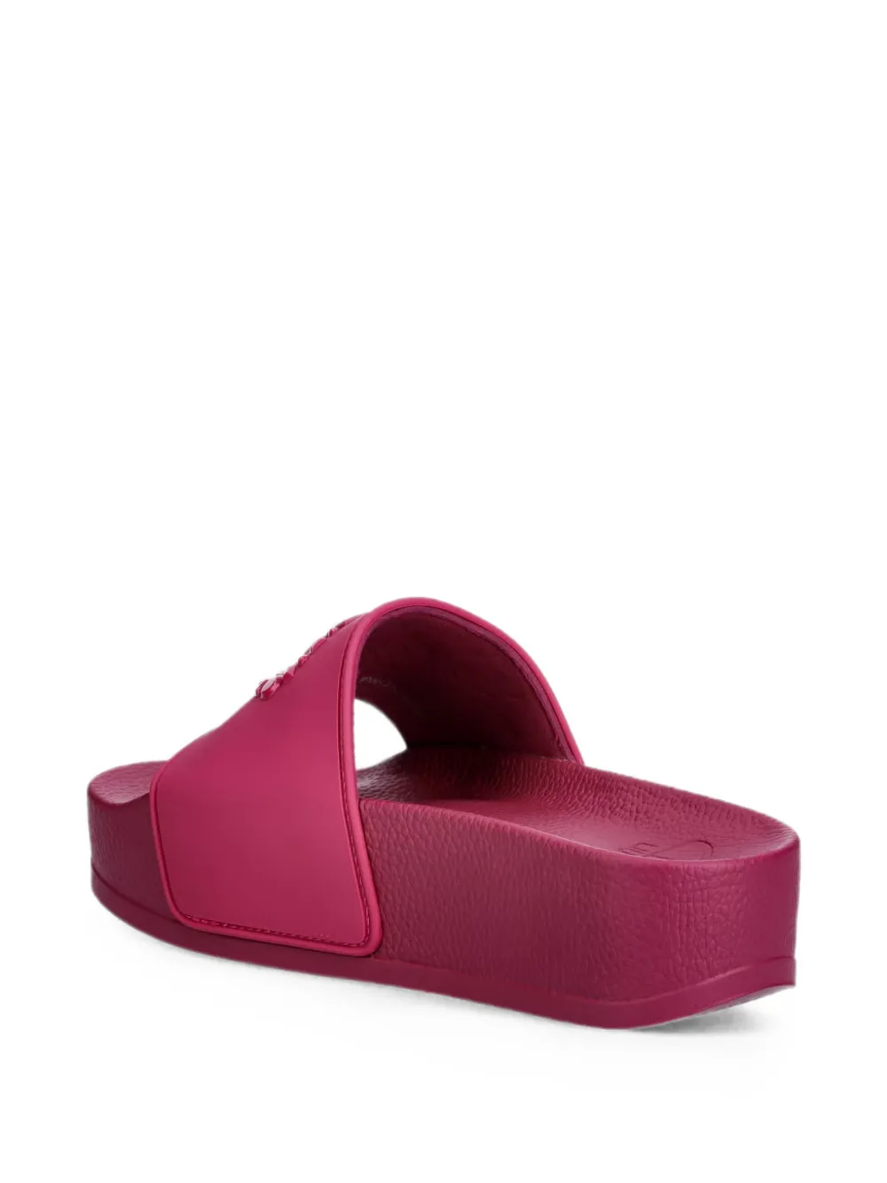 LIU JO embossed-logo platform slides Roze