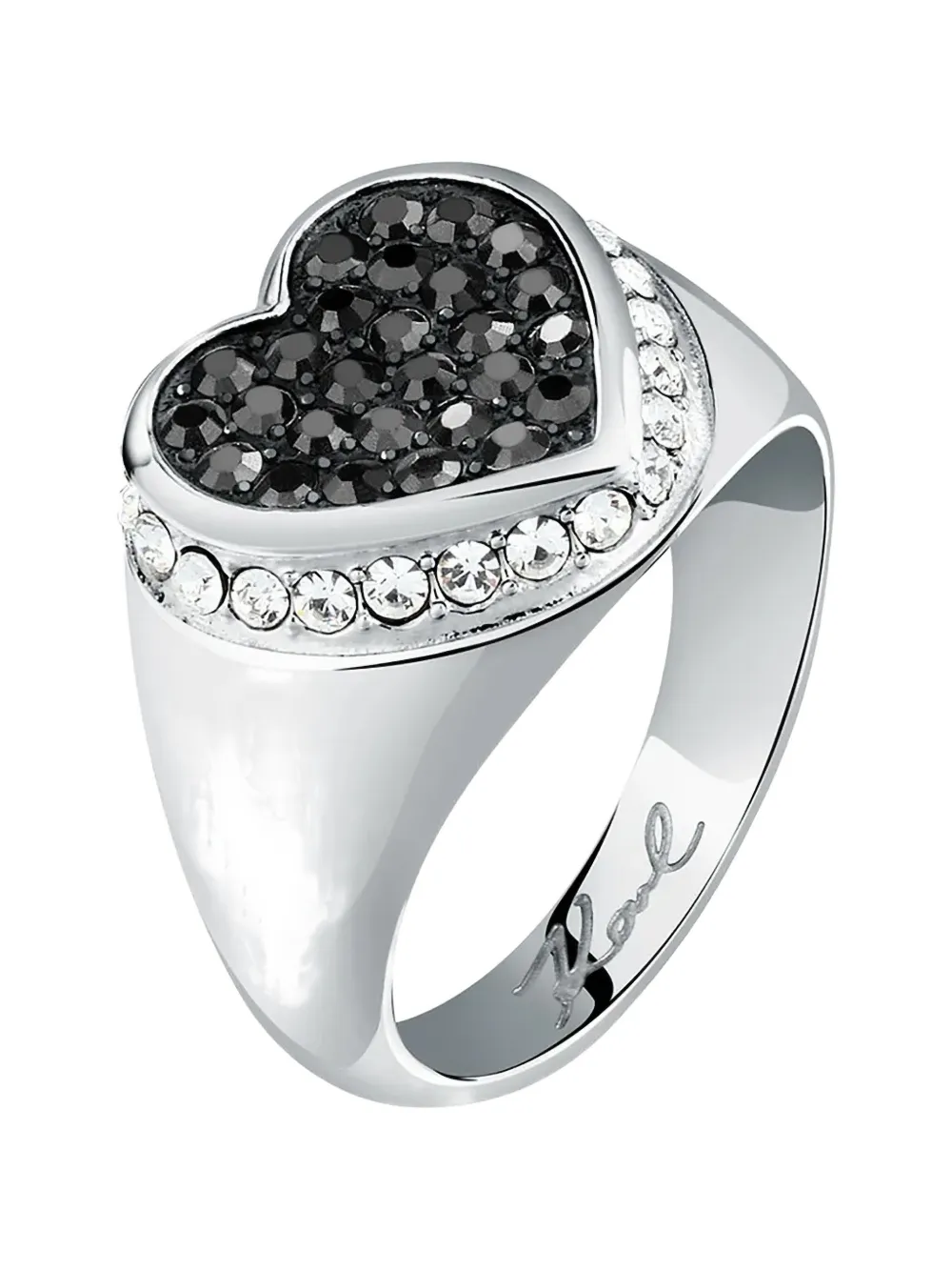 Karl Lagerfeld crystal-embellished heart ring - Argento